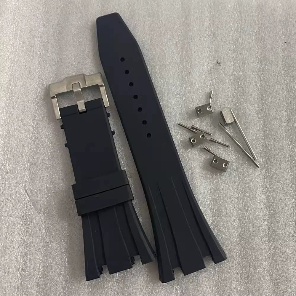 Rubber Strap Apex Case Compatible, Stainless Steel Buckle