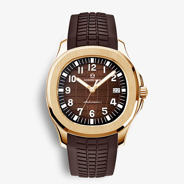 Odyssey – Chocolate Rose Gold · 42mm Rubber Automatic