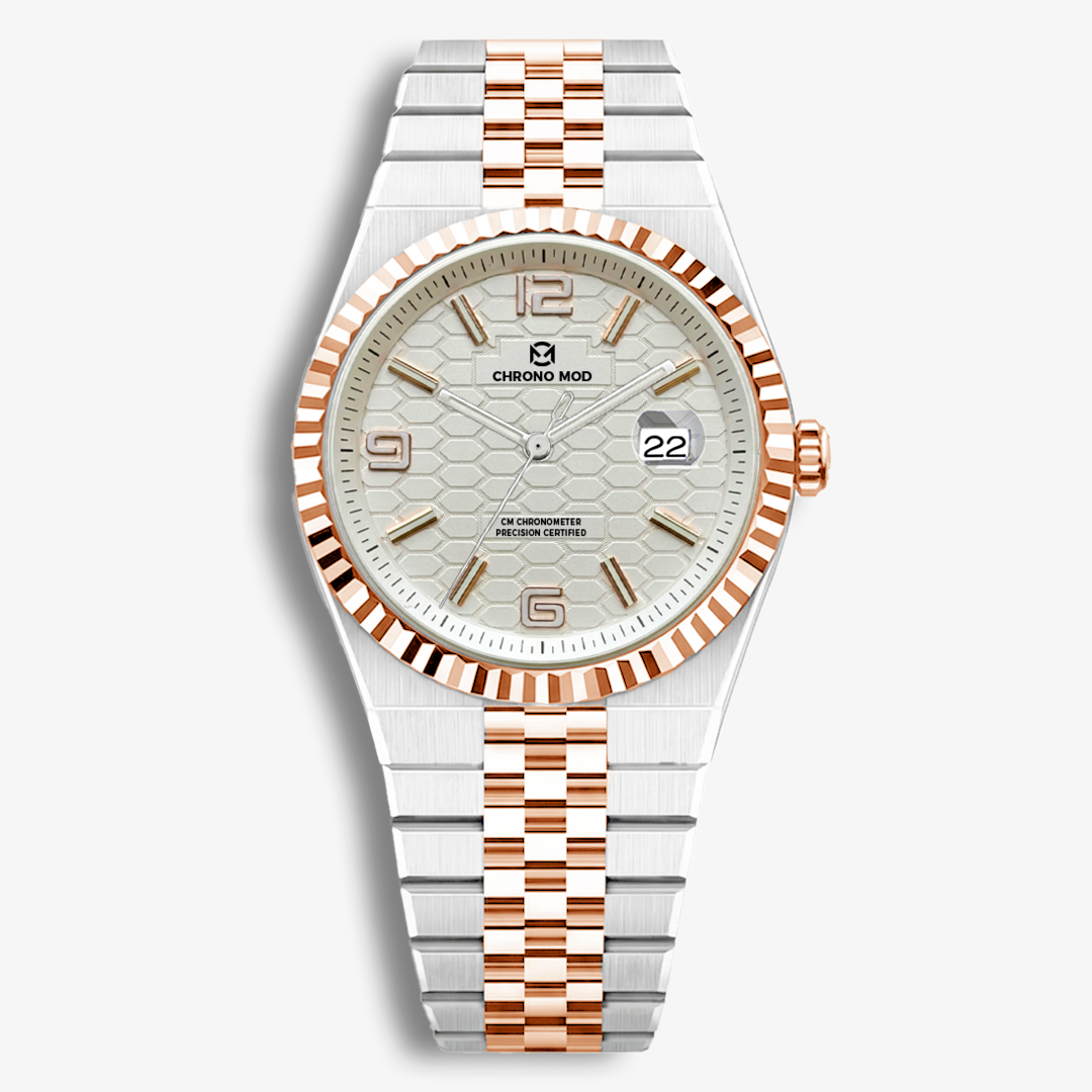 LandMaster – Rolesor White Rose Gold Dial