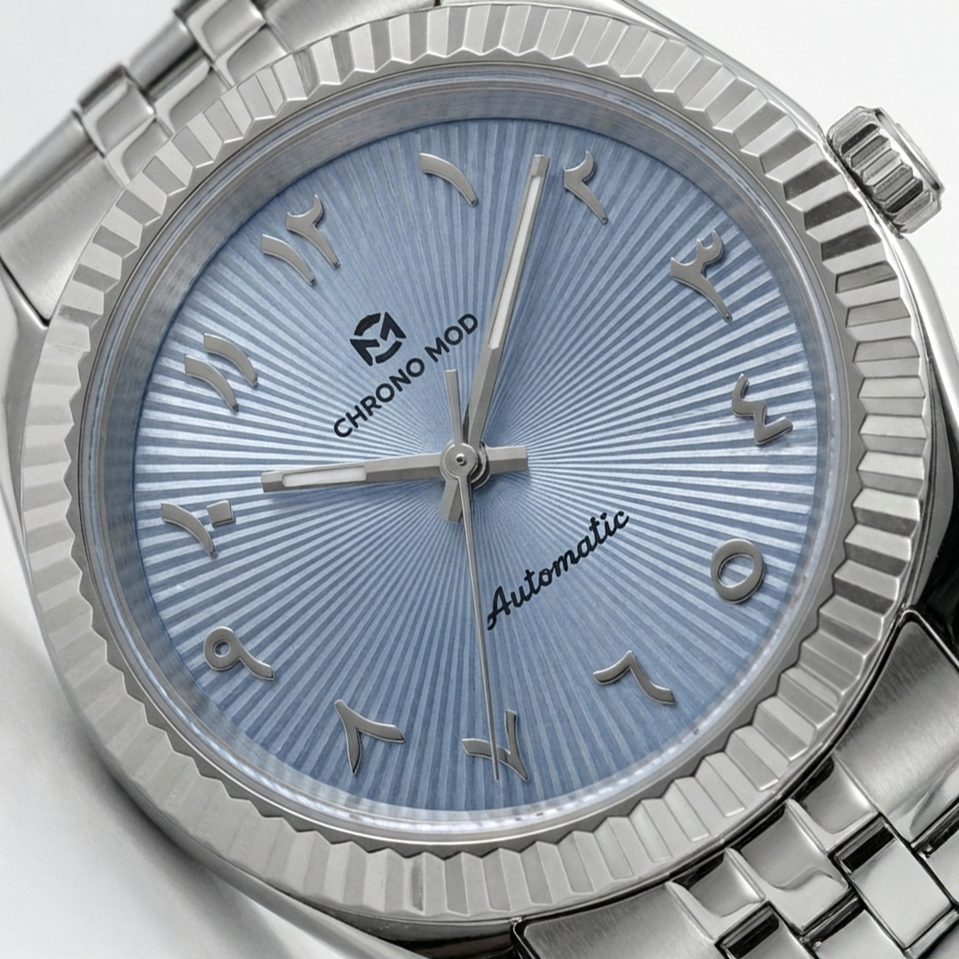 Classic Date – Sky Blue Arabic Dial