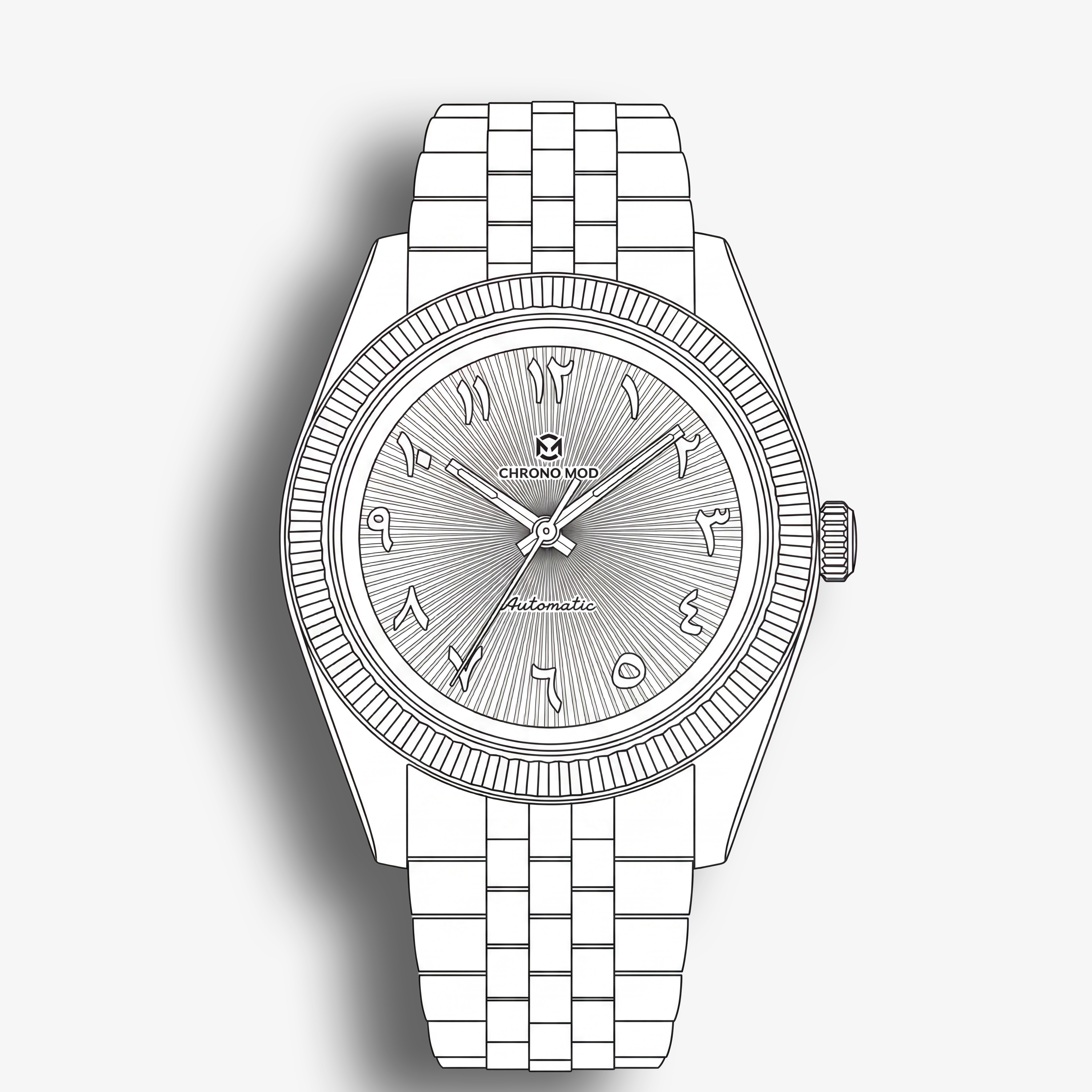 Classic Date – Schwarzes arabisches Zifferblatt