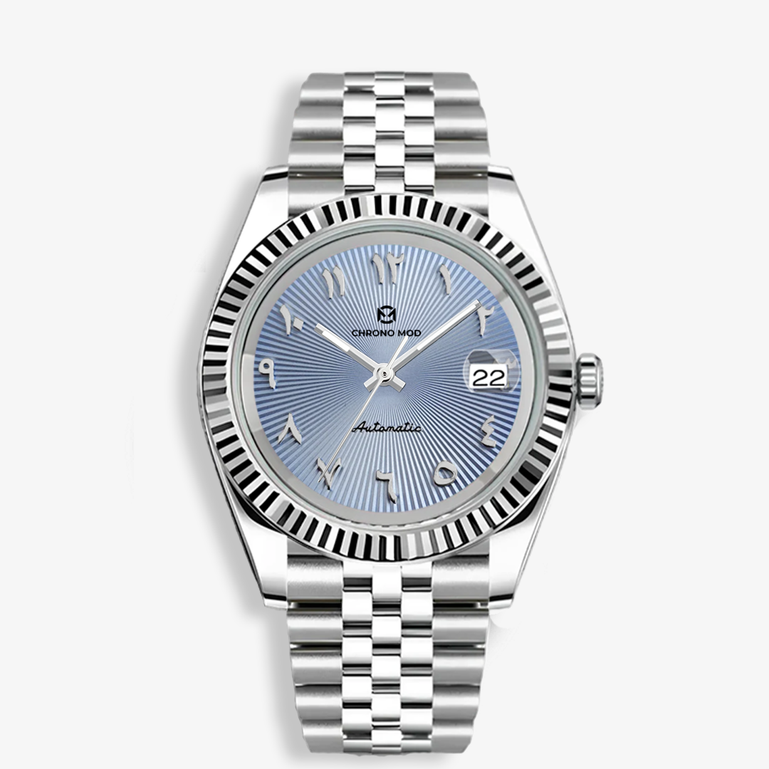 Classic Date – Sky Blue Arabic Dial Hbqm Watches