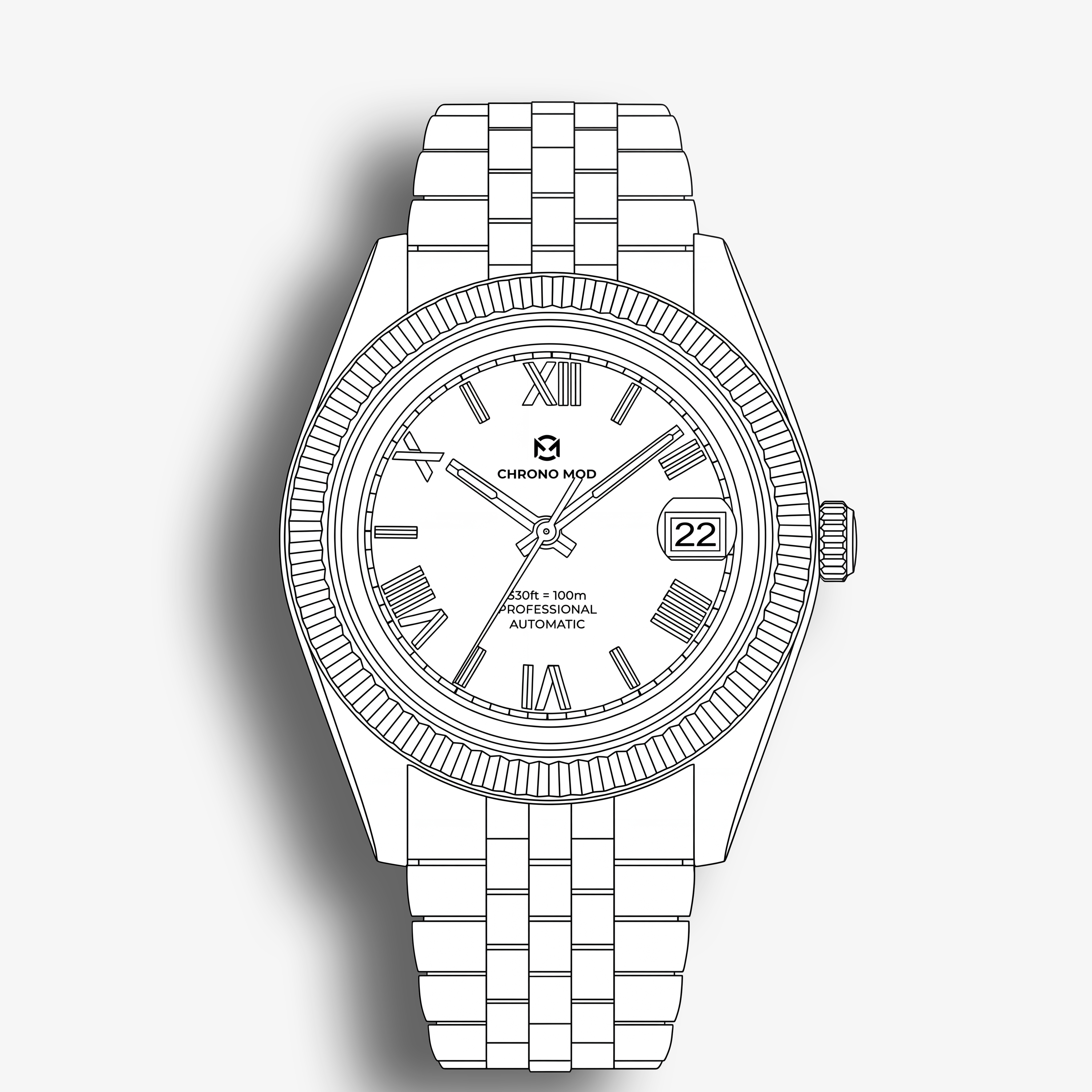 Classic Date – Lichtblauwe Romeinse Wijzerplaat