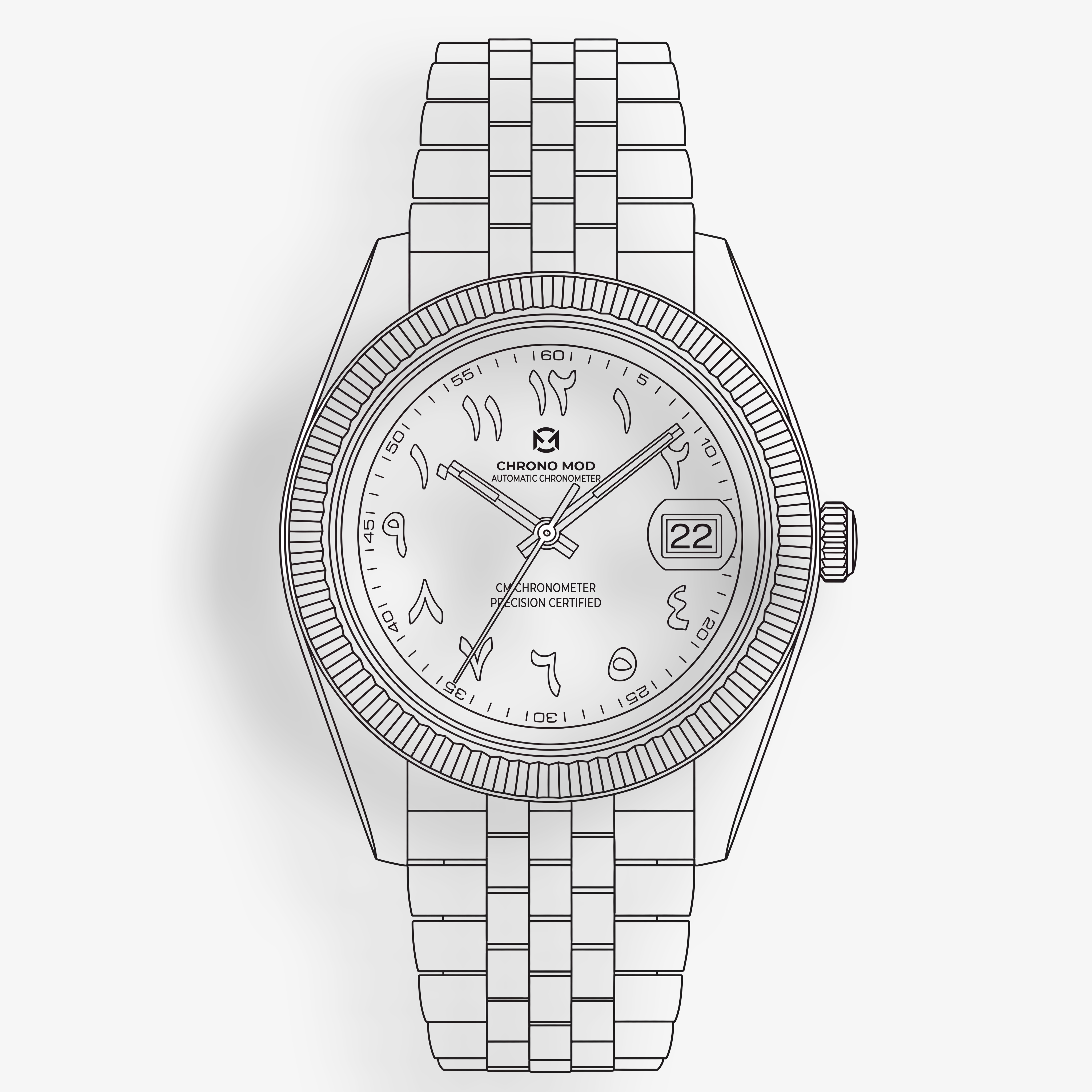 Classic Date – Cadran arabe bleu clair Chronomètre